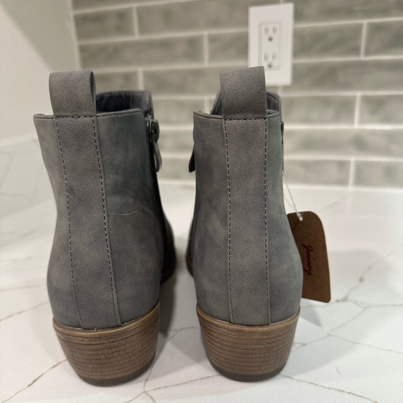 Jeossy Ankle Boots Thick Heel Low Heeled Booties for Women Size 8 Color Gray. - Picture 5 of 11